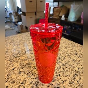 CLEARANCE NWT Starbucks Red Prism 2023 Tumbler with straw and lid